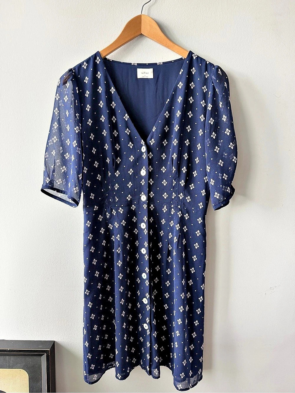 Wilfred Floral Mini Dress in Blue & White